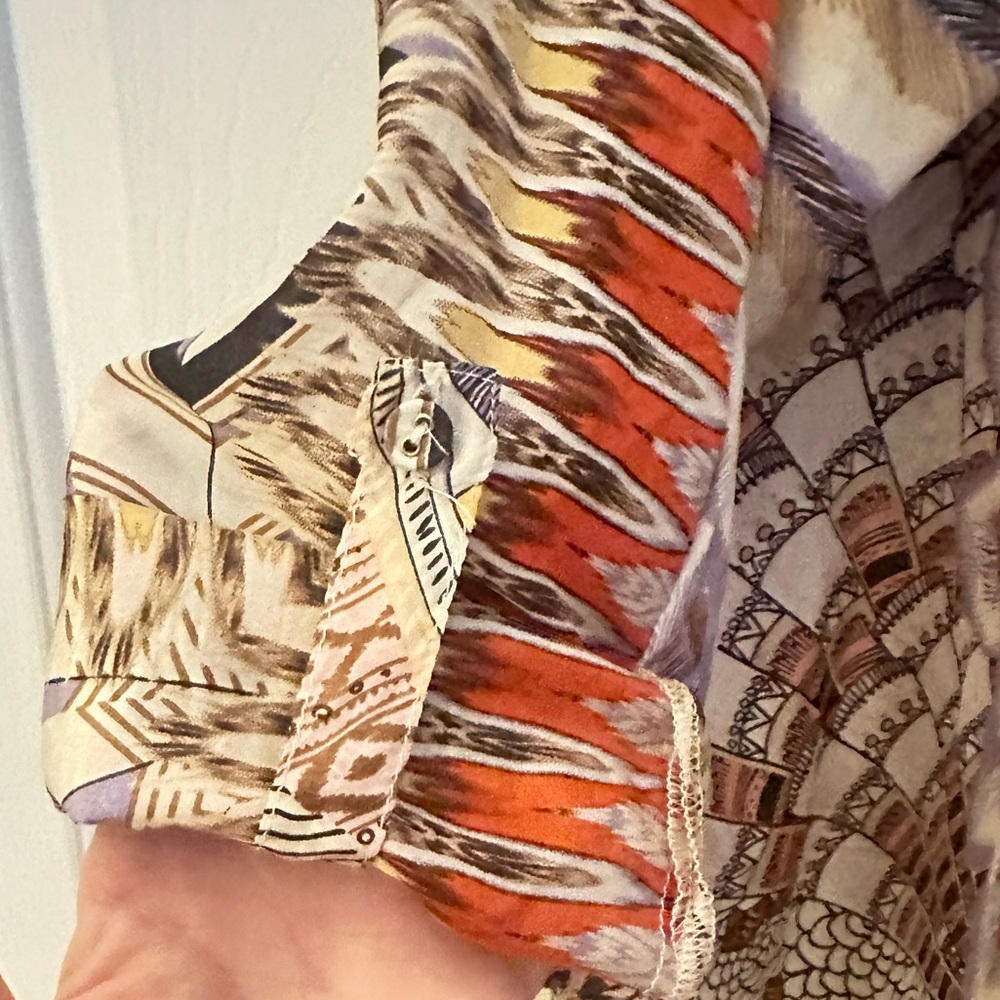 Johnny Was silk tunic length blouse - Picture 3 of 5